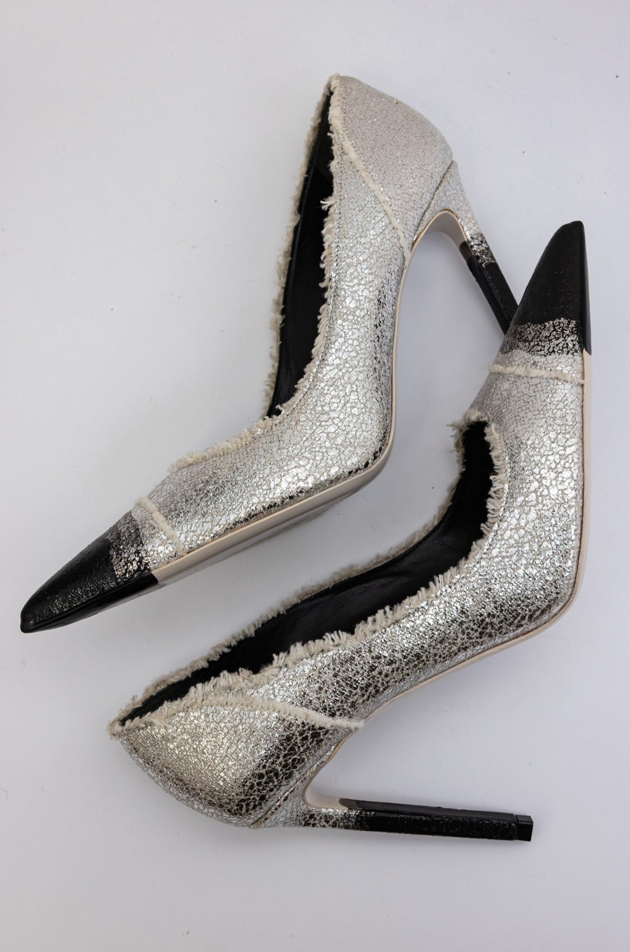 TOM FORD Silver Leather Heels Stiletto Pumps