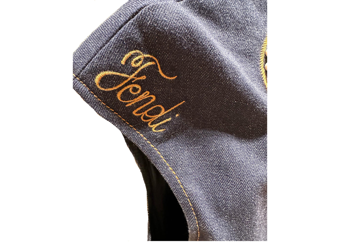 FENDI Denim Dress with Pearl Embellishments