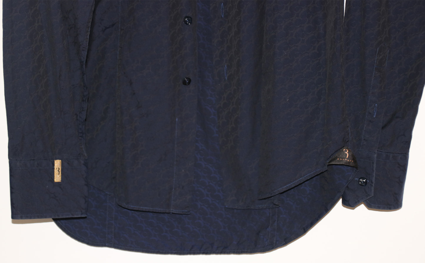 BILLIONAIRE Dunkelblaues Hemd mit Logo-Print