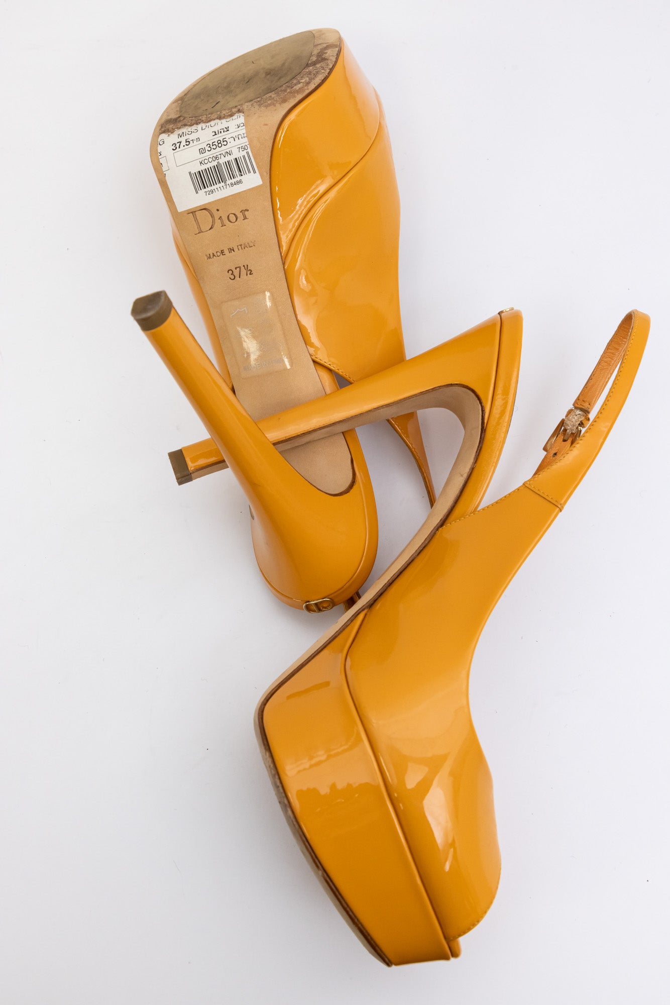 CHRISTIAN DIOR Orange Sling-back Open-toed Pumps