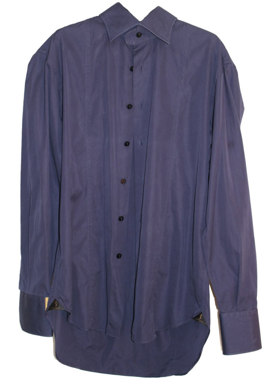 BILLIONAIRE Dark Blue Long sleeve Gold Cut Shirt