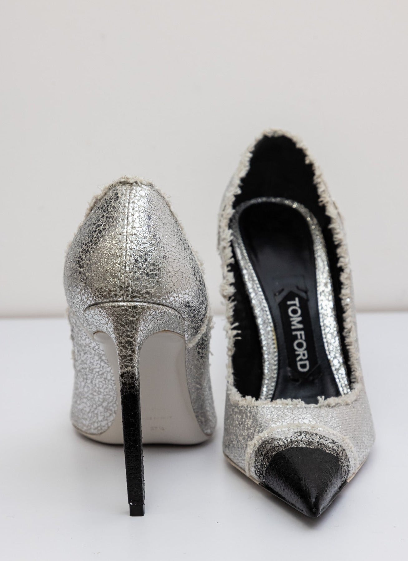 TOM FORD Silver Leather Heels Stiletto Pumps