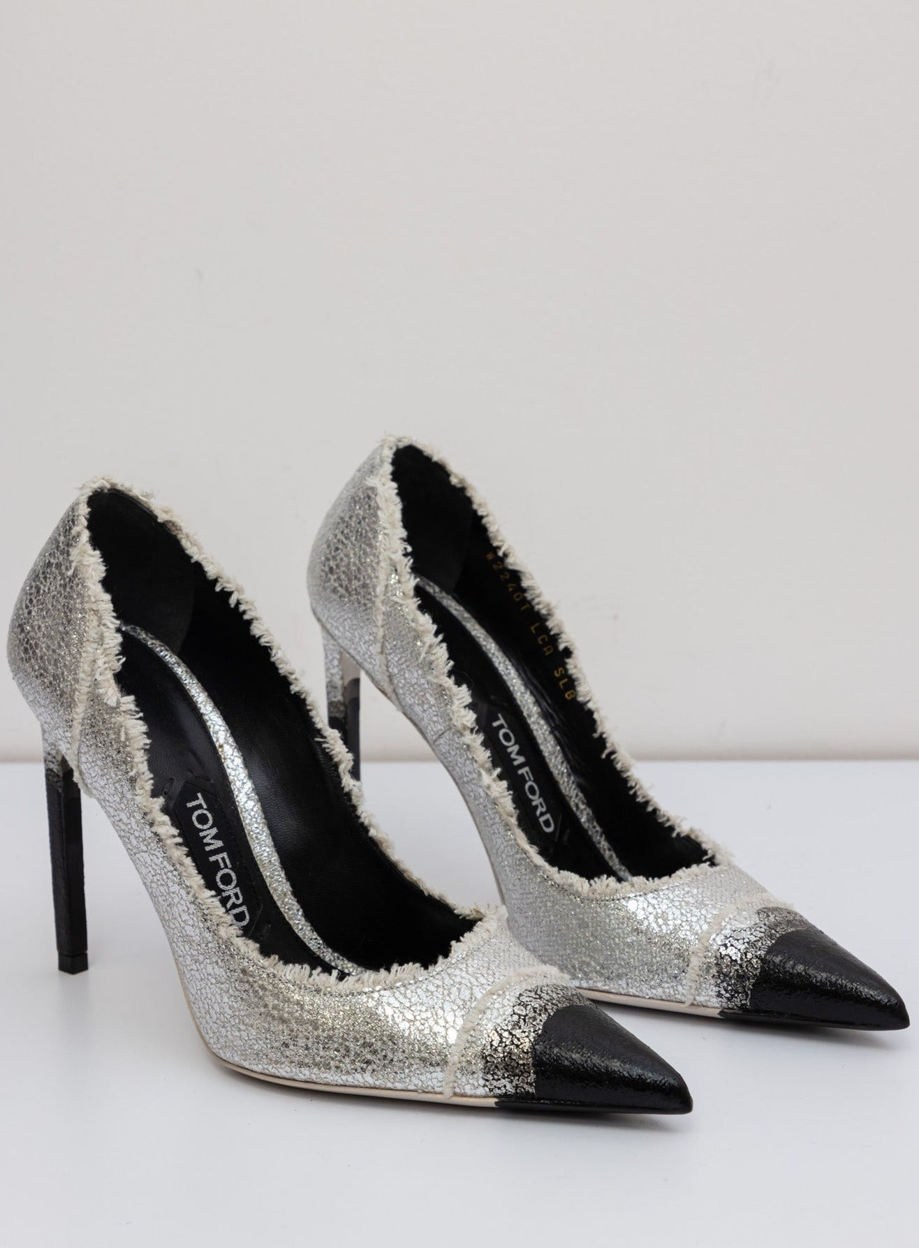 TOM FORD Silver Leather Heels Stiletto Pumps