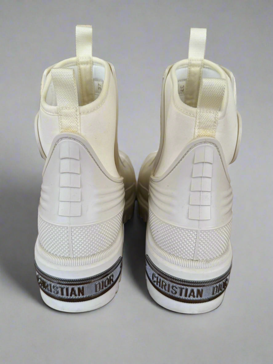 CHRISTIAN DIOR White Genesis Ankle Rubber Boots – Size 37, Modern Luxury