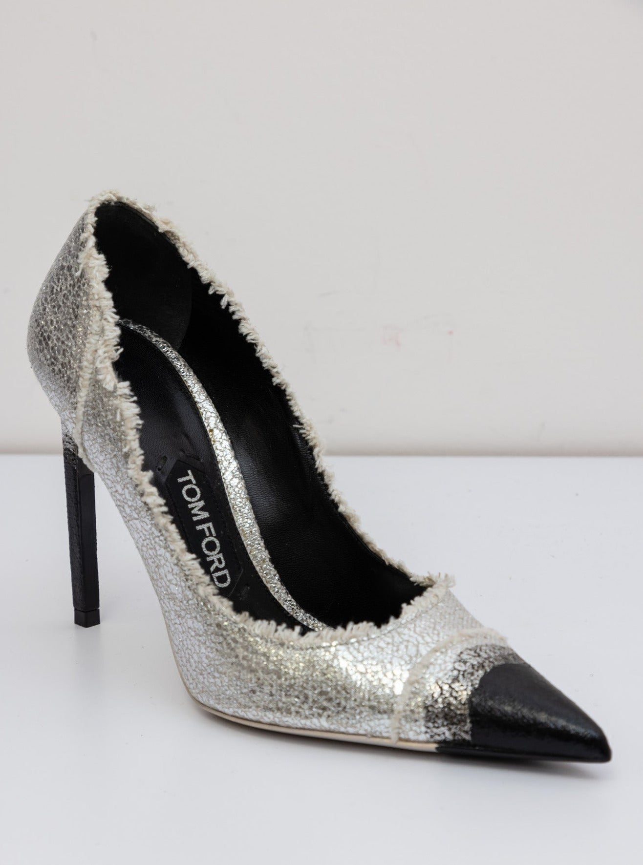 TOM FORD Silver Leather Heels Stiletto Pumps