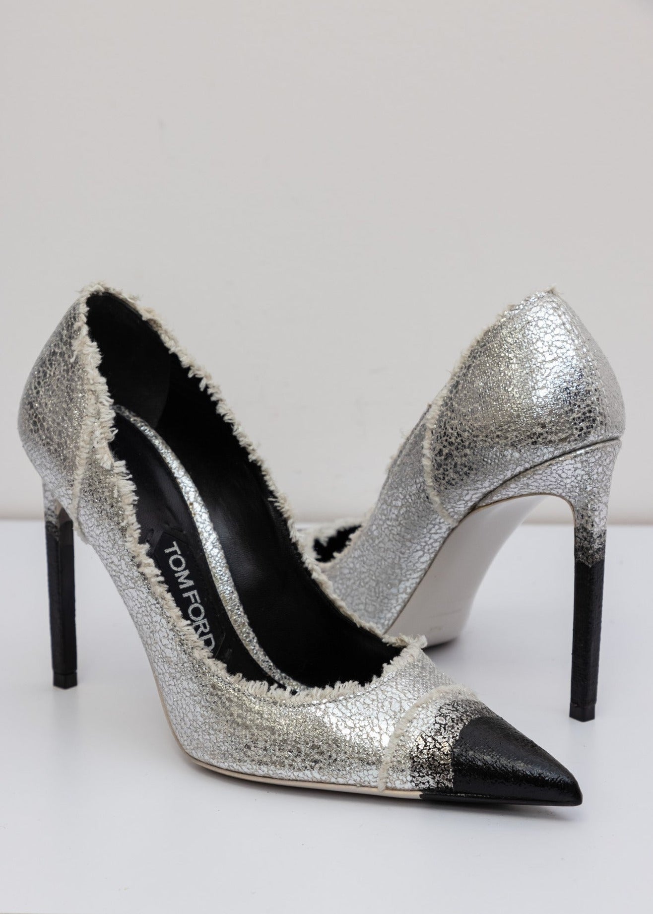 TOM FORD Silver Leather Heels Stiletto Pumps