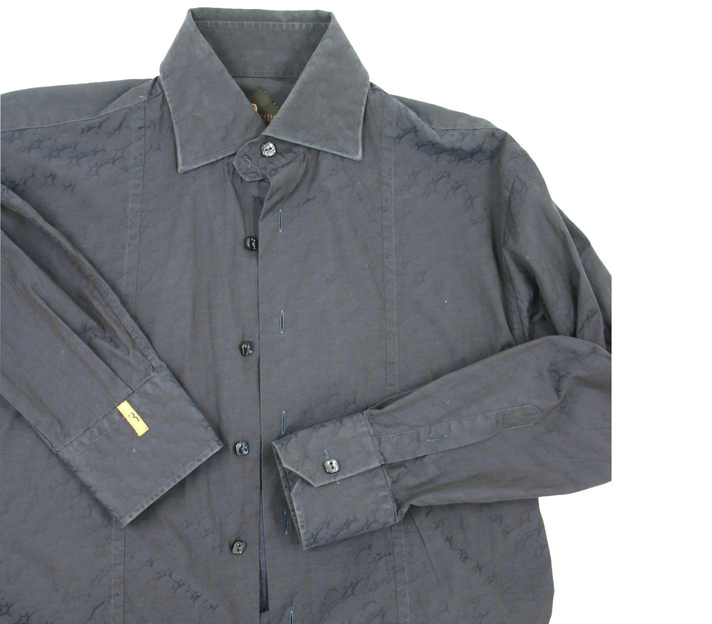 BILLIONAIRE Dunkelblaues Hemd mit Logo-Print