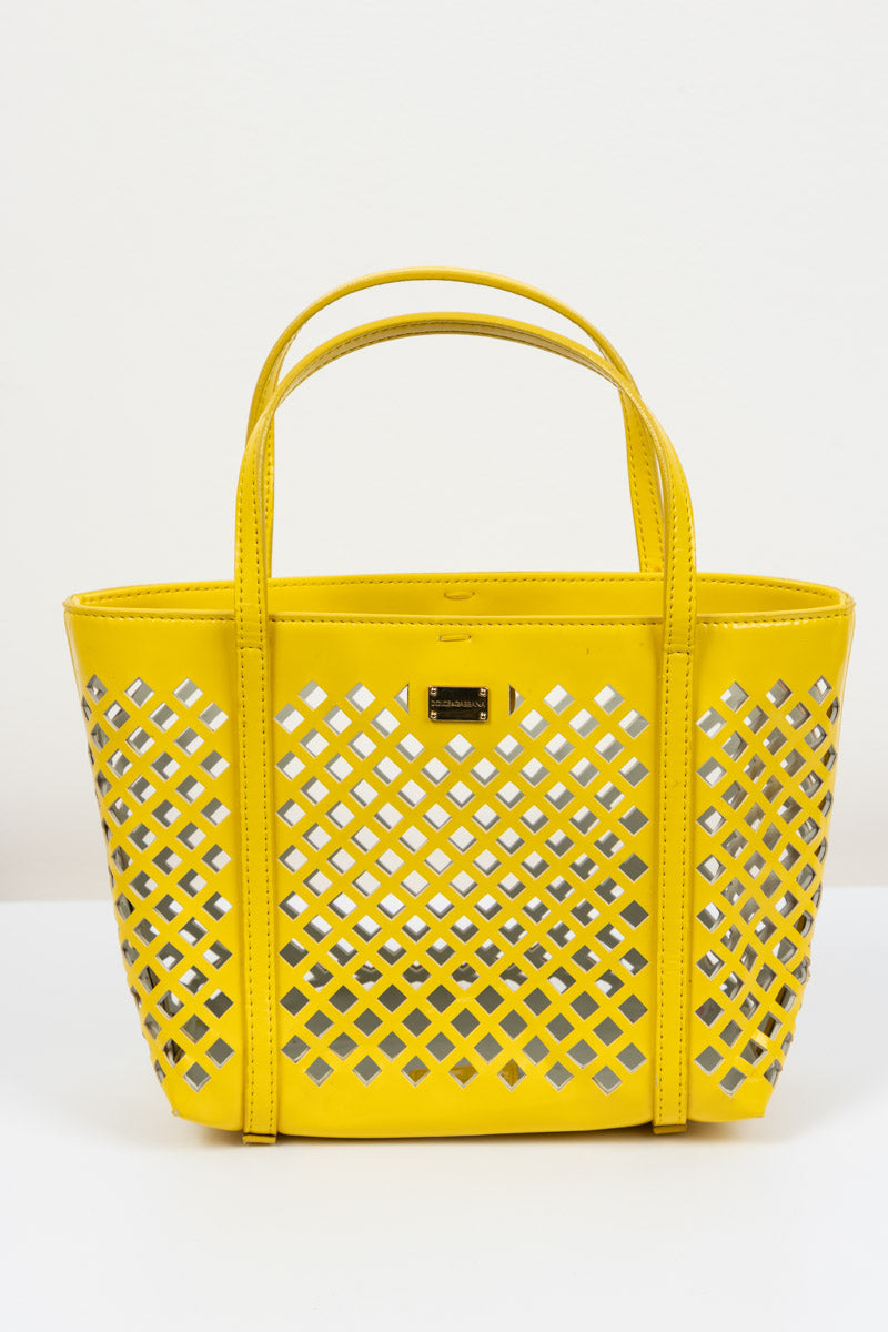 DOLCE & GABBANA Yellow Leather Girls Handbag | Stylish and Timeless Piece