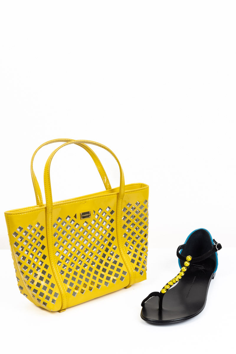 DOLCE & GABBANA Yellow Leather Girls Handbag | Stylish and Timeless Piece