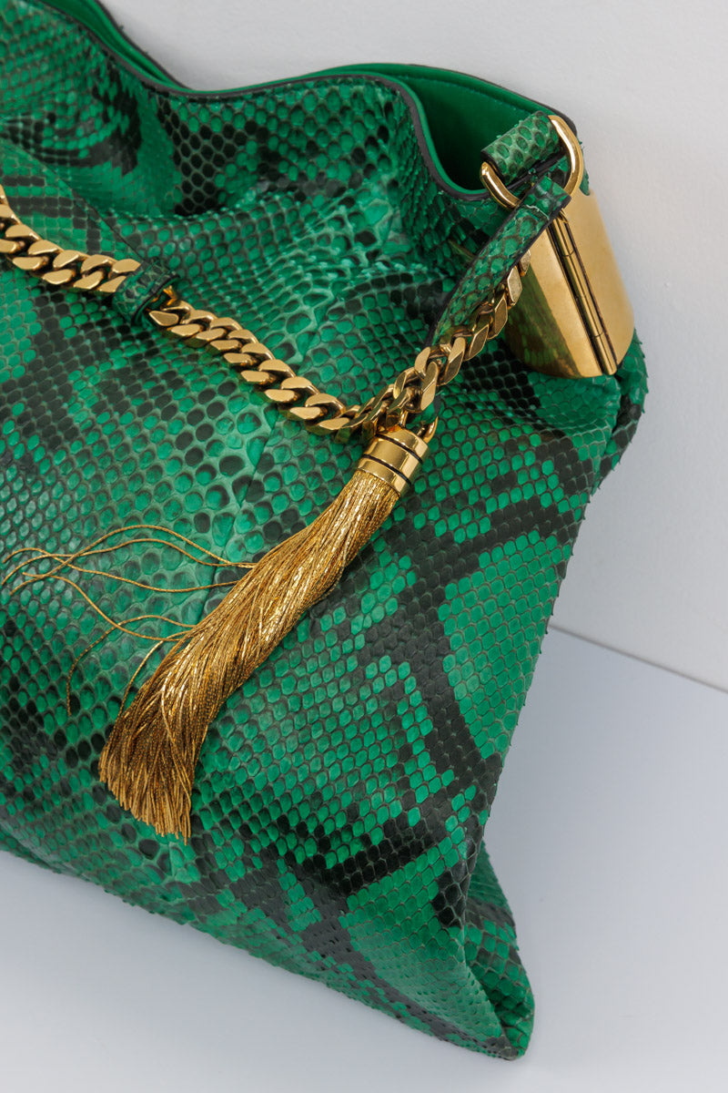 GUCCI Green Python Leather Shoulder Bag | Exquisite Elegance and Luxury