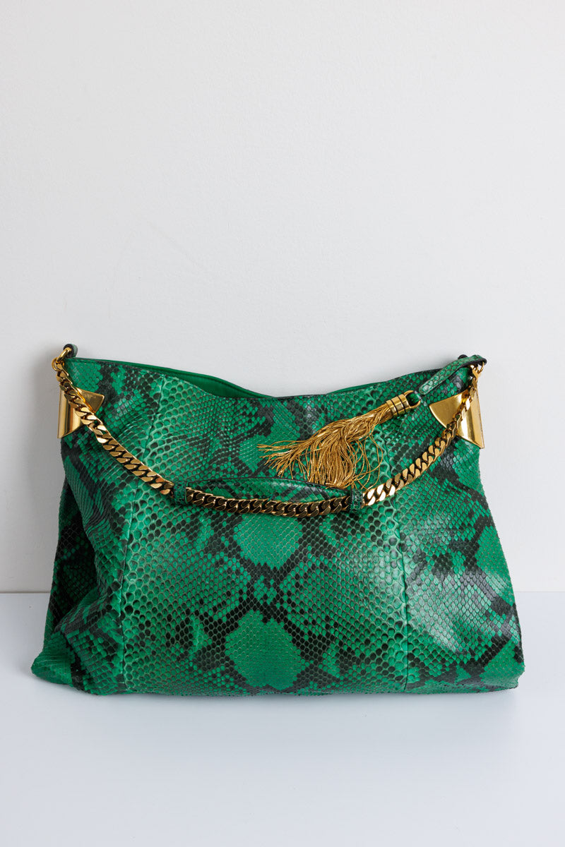 GUCCI Green Python Leather Shoulder Bag | Exquisite Elegance and Luxury