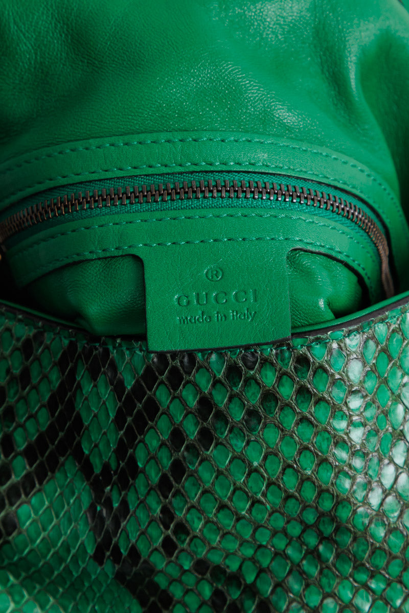 GUCCI Green Python Leather Shoulder Bag | Exquisite Elegance and Luxury