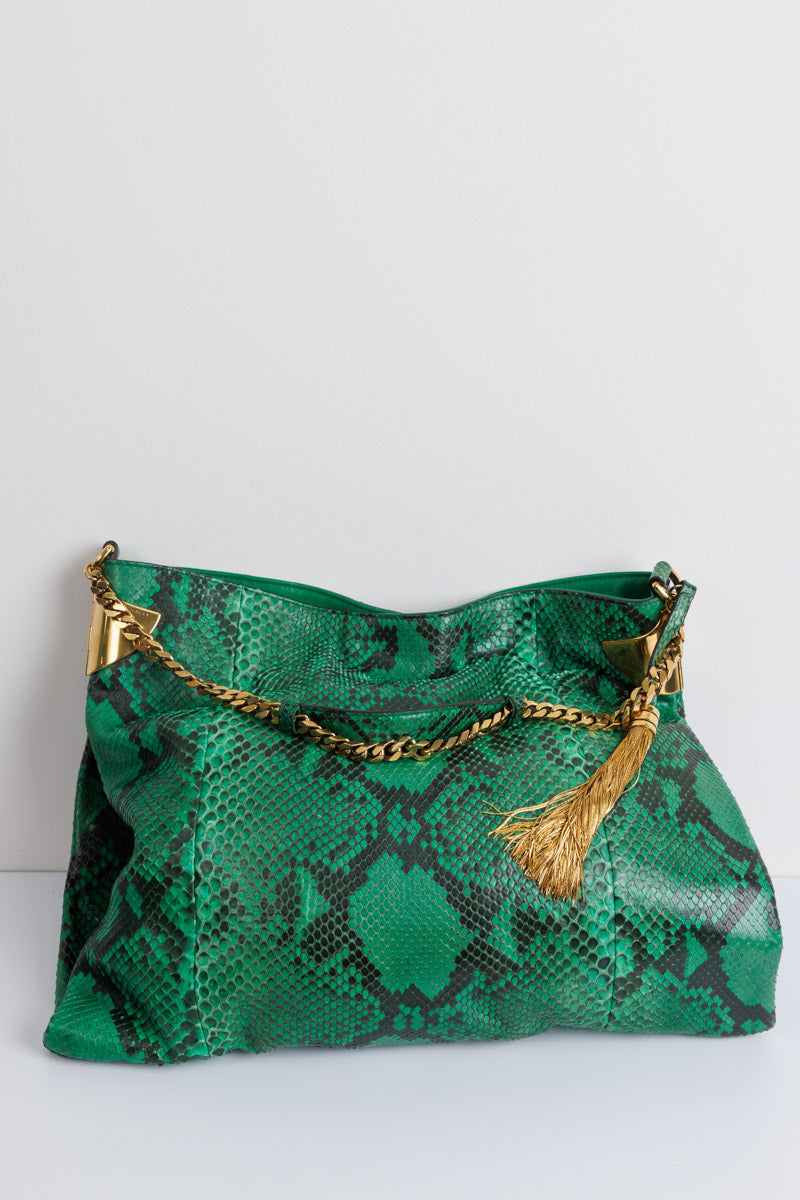 GUCCI Green Python Leather Shoulder Bag | Exquisite Elegance and Luxury