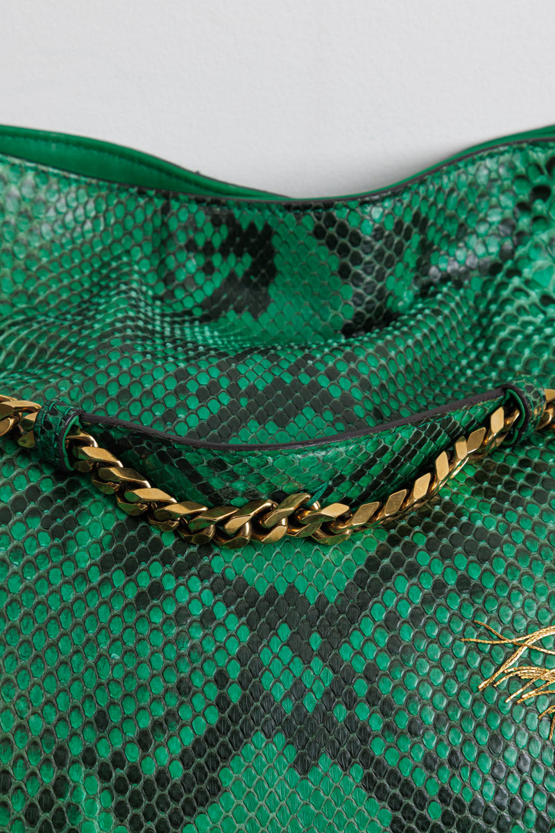 GUCCI Green Python Leather Shoulder Bag | Exquisite Elegance and Luxury