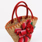 Pinco Pallino Girls Straw Bag with Red Flowers | Stylish and Vibrant Straw Bag for Girls
