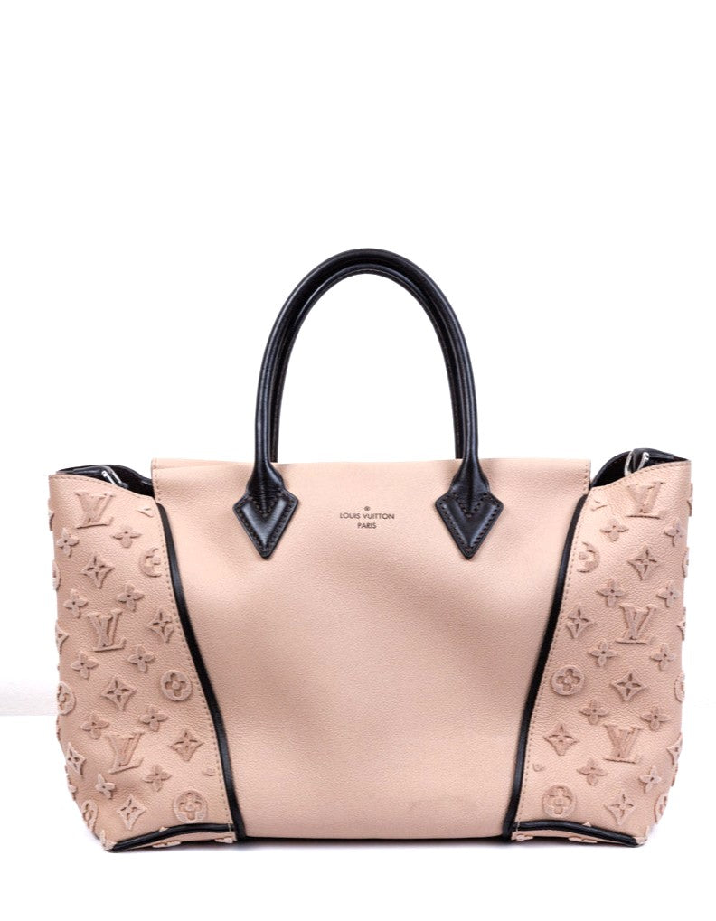 LOUIS VUITTON Monogramm Veloursleder Beige Cachemire Tuffetage W BB Tasche