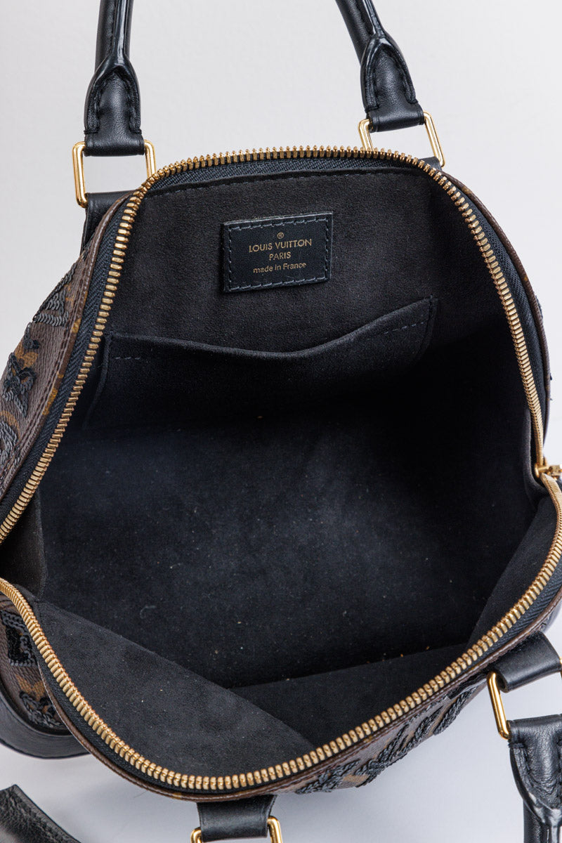 LOUIS VUITTON Limited Edition Monogram Eclipse Alma Black Brown Bag