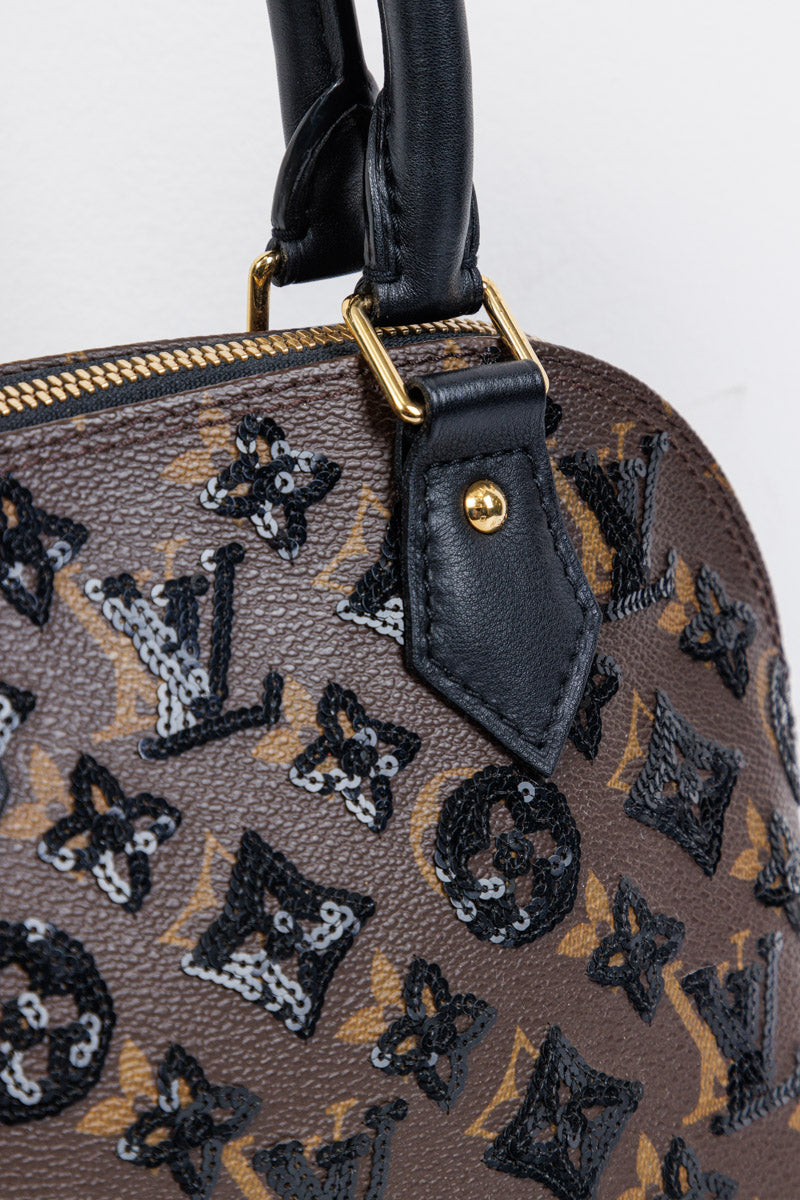 LOUIS VUITTON Limited Edition Monogram Eclipse Alma Black Brown Bag