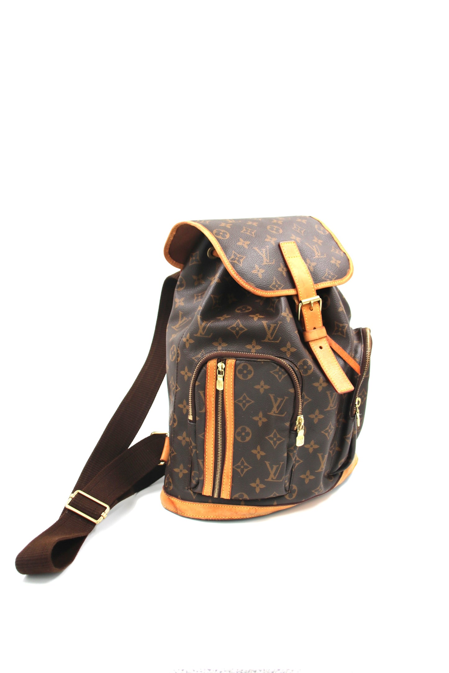 LOUIS VUITTON PARIS Brown Monogram Canvas Sac Bosphore Backpack Bag - Made in France