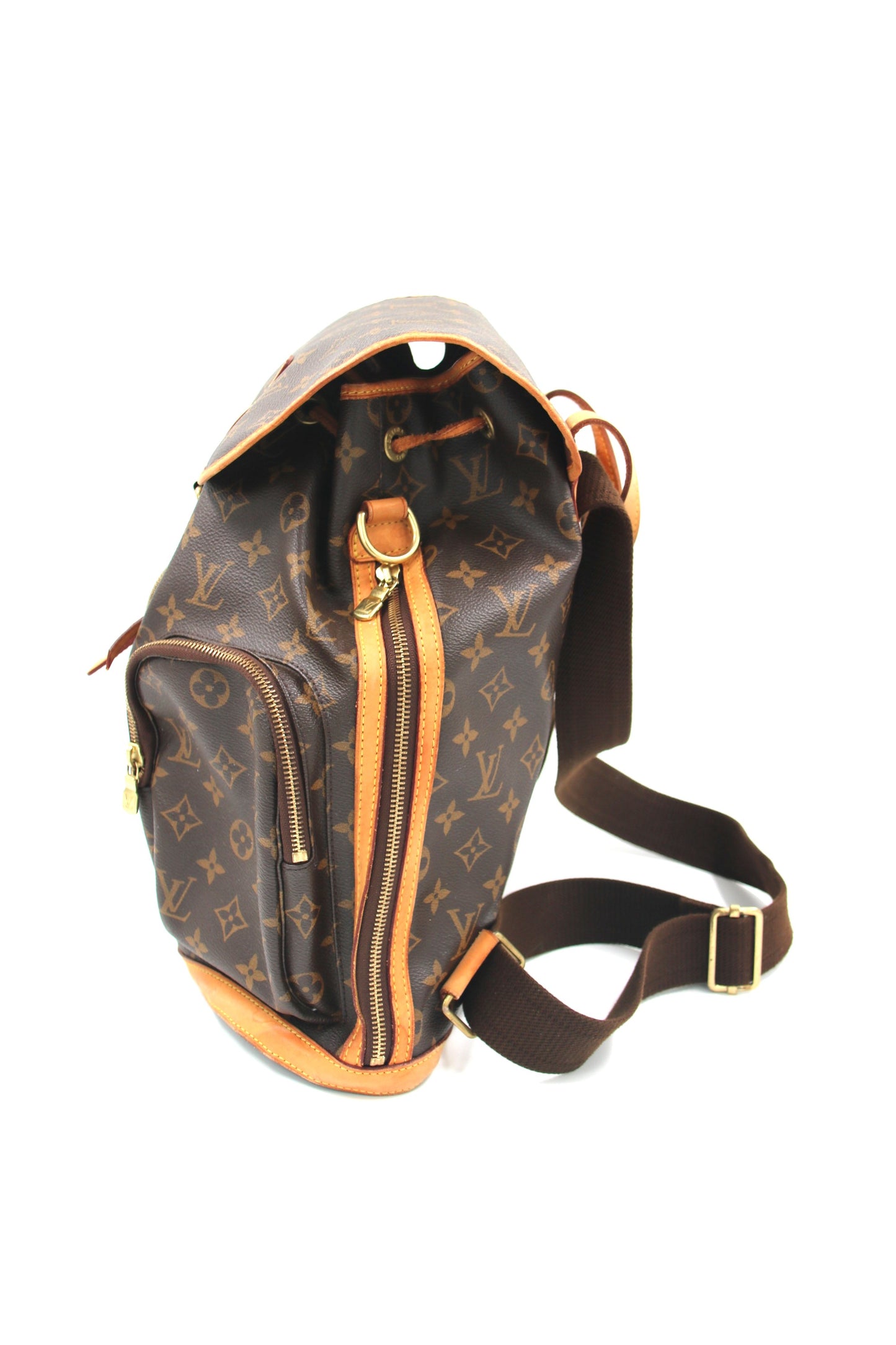 LOUIS VUITTON PARIS Brown Monogram Canvas Sac Bosphore Backpack Bag - Made in France