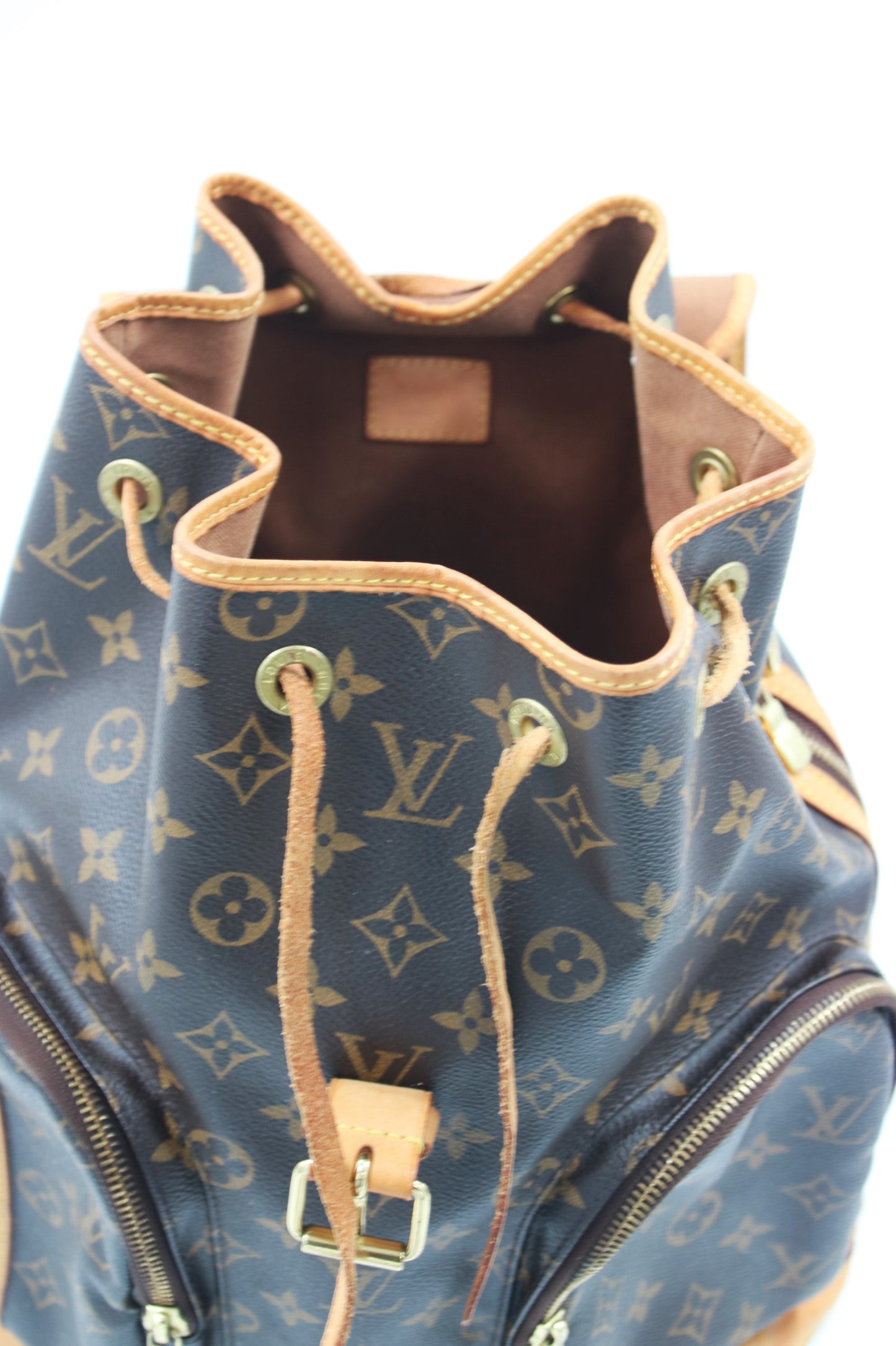 LOUIS VUITTON PARIS Brown Monogram Canvas Sac Bosphore Backpack Bag - Made in France