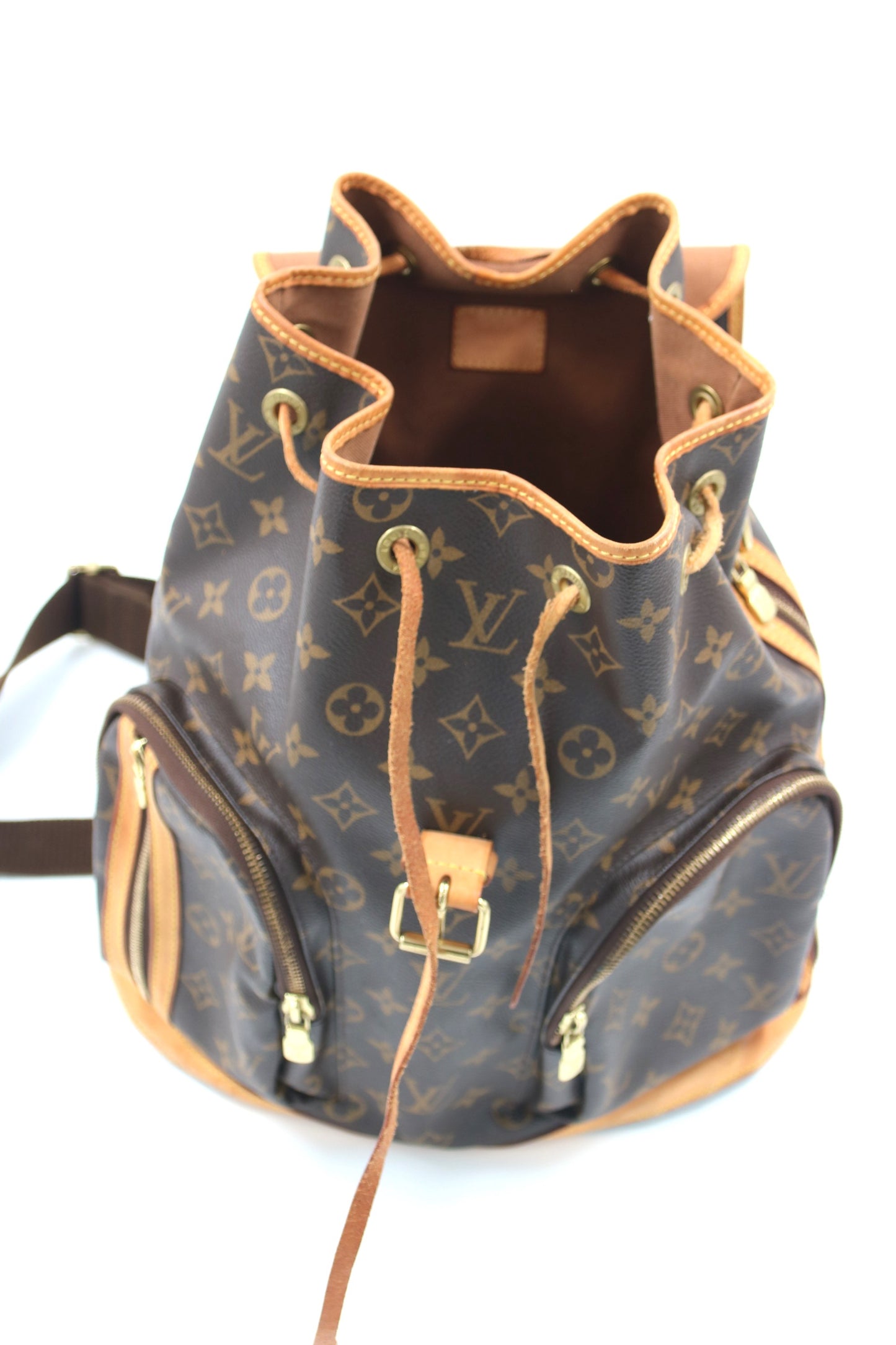 LOUIS VUITTON PARIS Brown Monogram Canvas Sac Bosphore Backpack Bag - Made in France