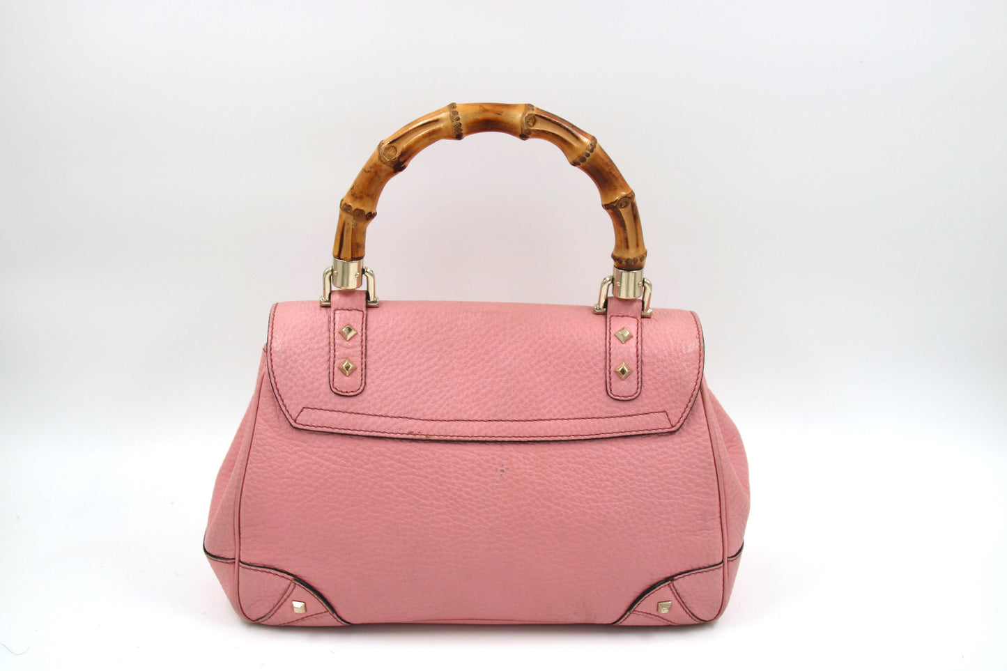 GUCCI Bamboo Top Handle Pink Leather Medium Bag