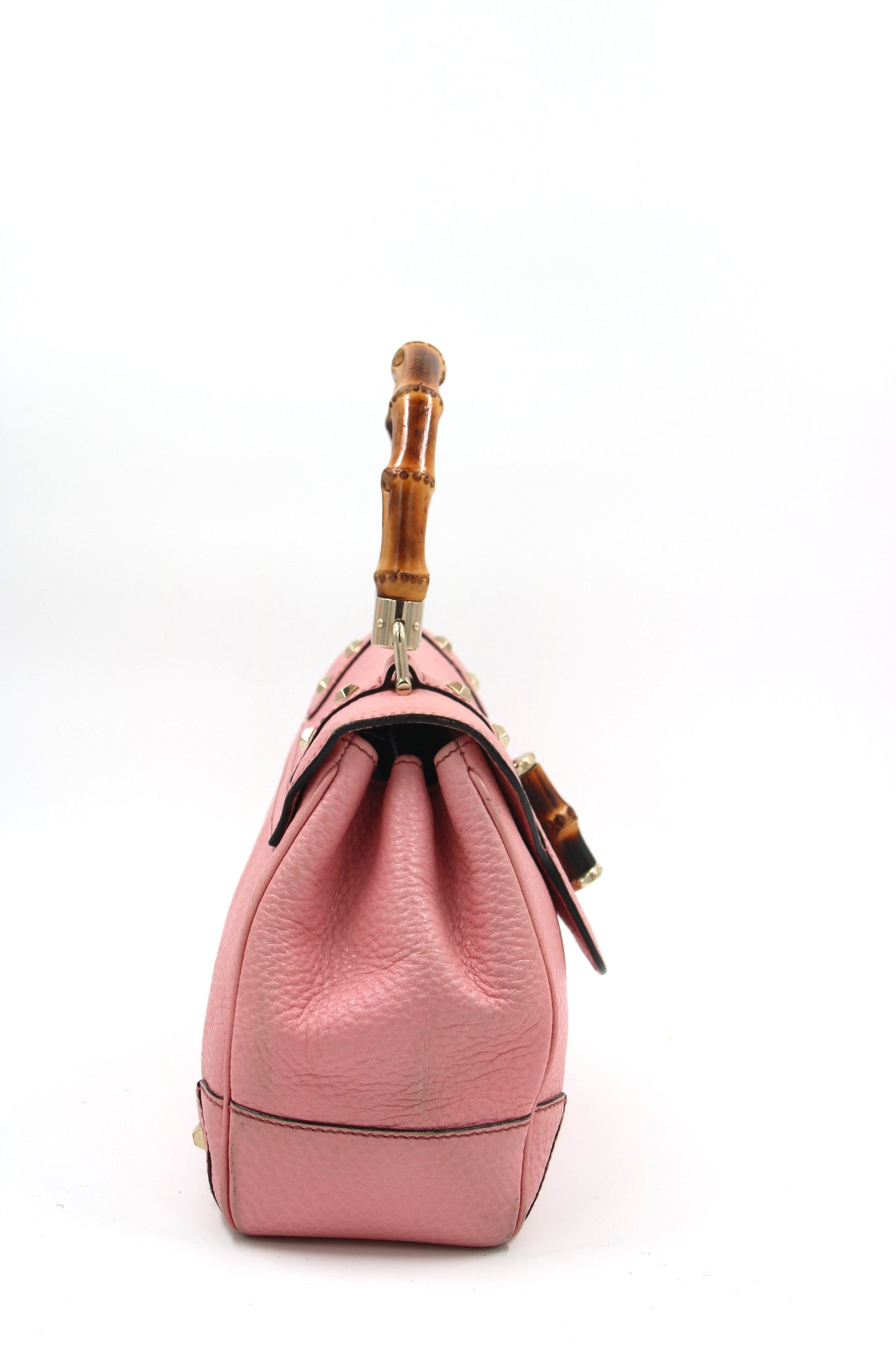 GUCCI Bamboo Top Handle Pink Leather Medium Bag