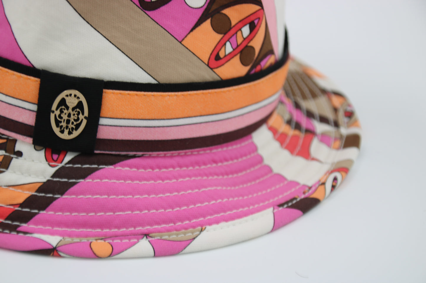 EMILIO PUCCI Fuchsia and Black Cotton Bucket Hat