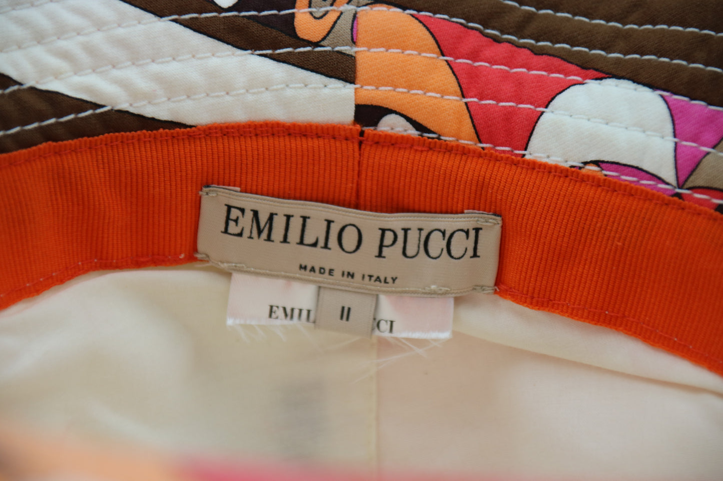 EMILIO PUCCI Fuchsia and Black Cotton Bucket Hat