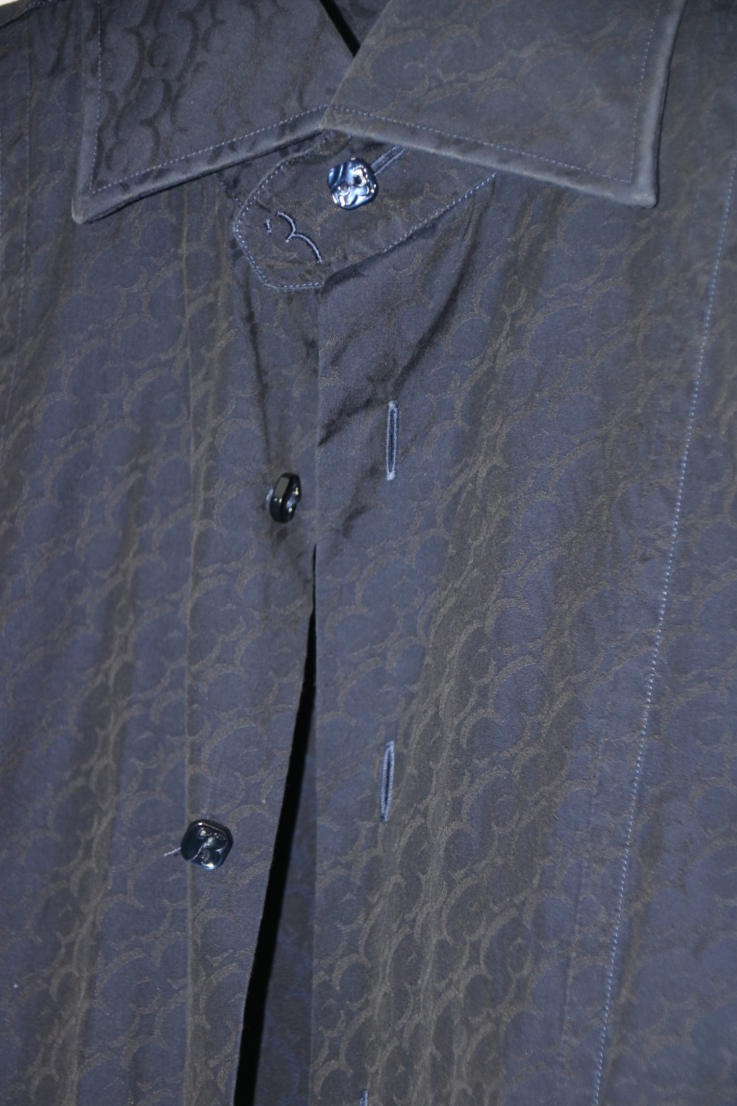 BILLIONAIRE Dunkelblaues Hemd mit Logo-Print