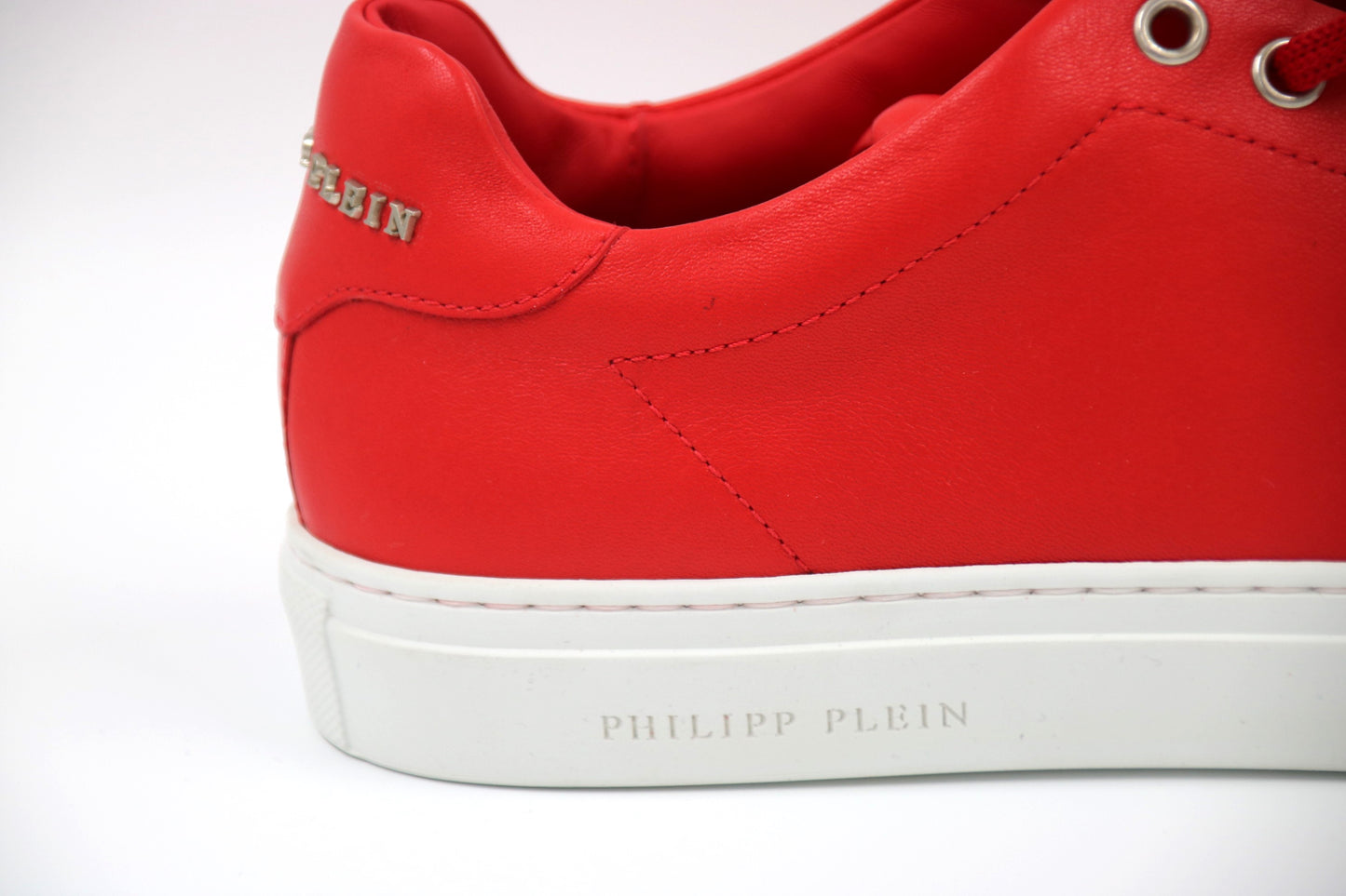 PHILIPP PLEIN Red Sneakers Hexagon Double P Monogram Logo