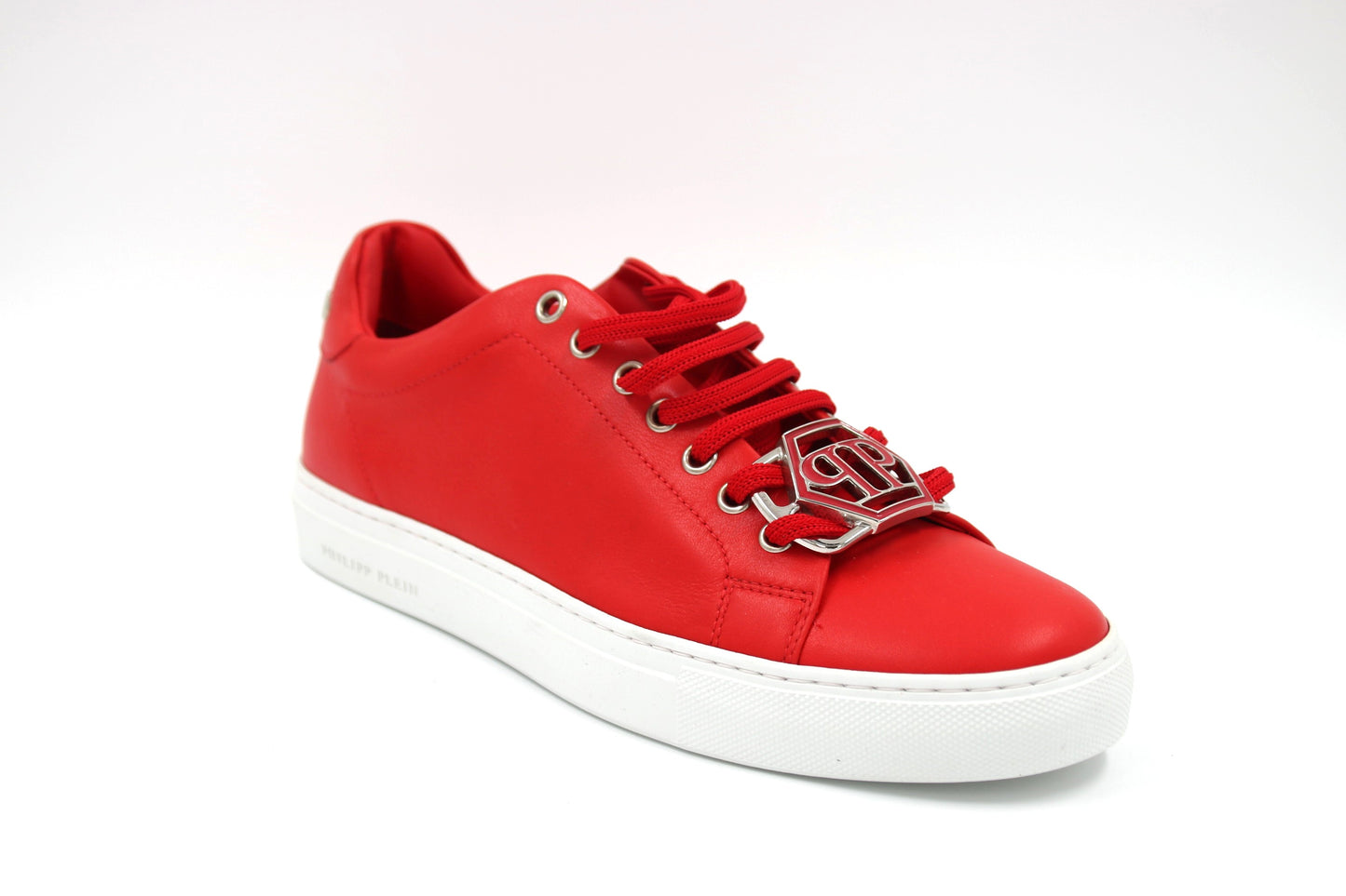 PHILIPP PLEIN Red Sneakers Hexagon Double P Monogram Logo size 39