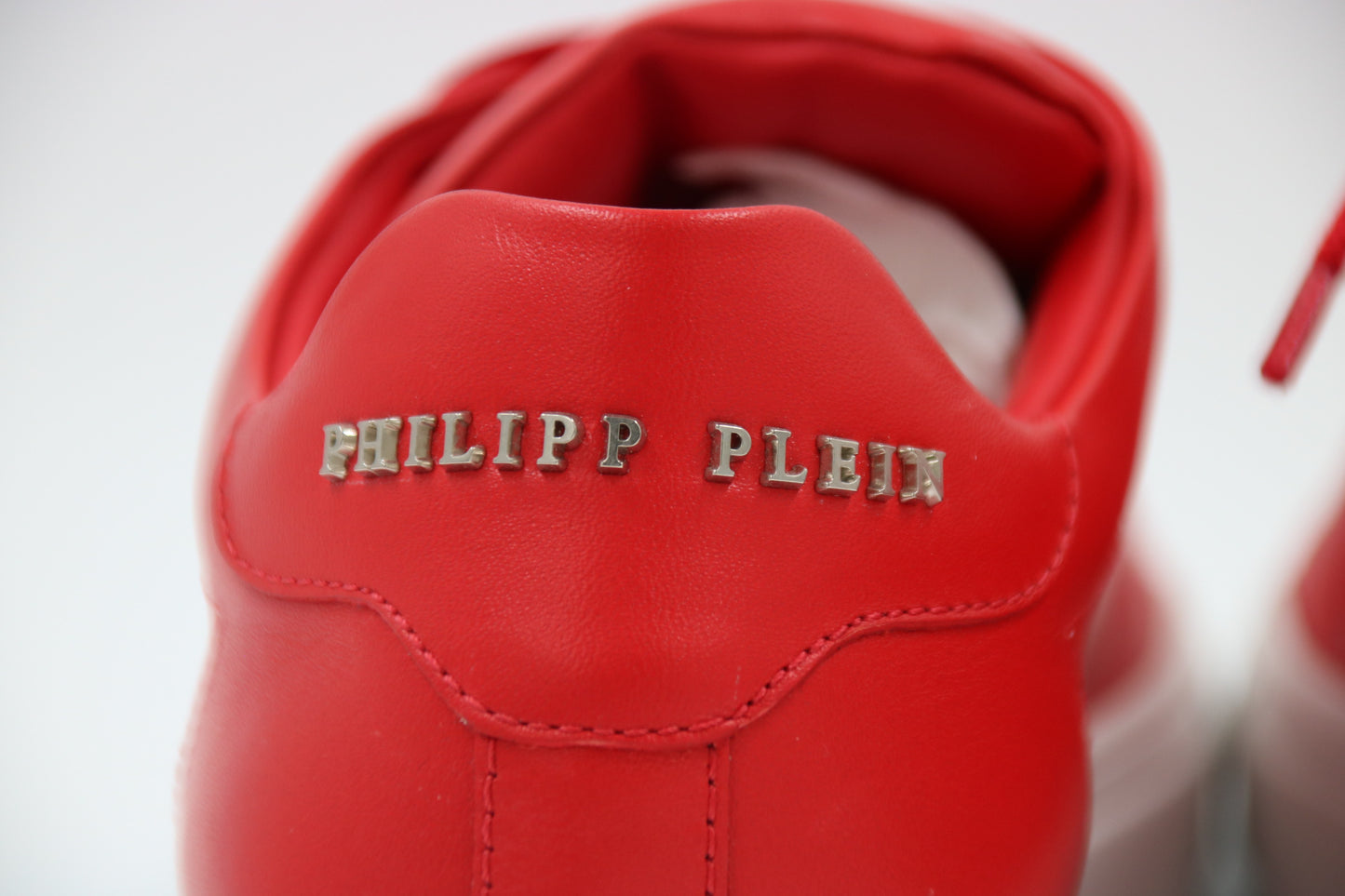 PHILIPP PLEIN Red Sneakers Hexagon Double P Monogram Logo