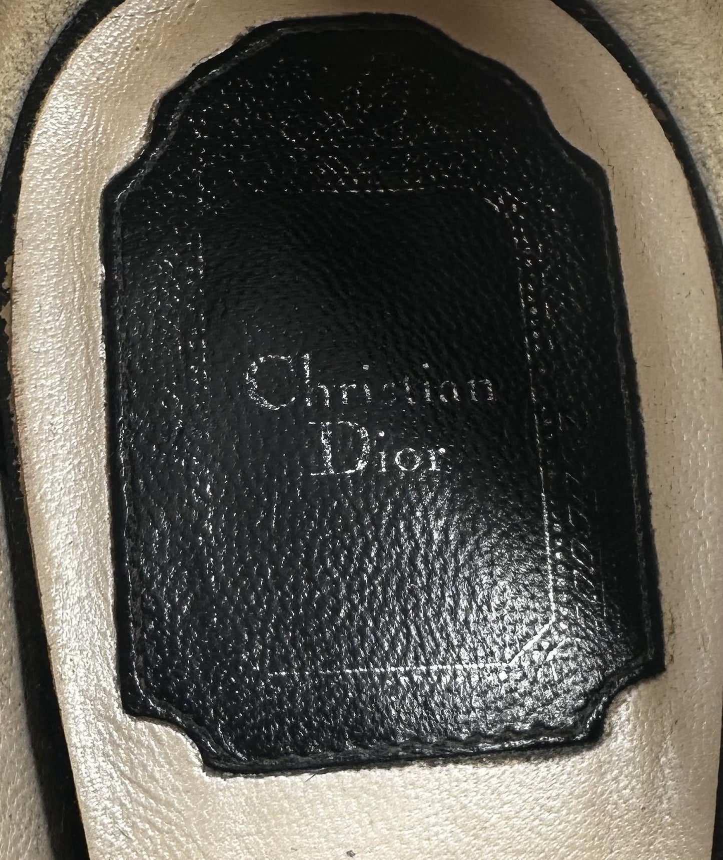 CHRISTIAN DIOR Black Velvet Peep Toe Heels with Oval Crystal Brooch