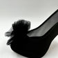 Christian Dior Black Mesh  Flower Peep Toe Platform Pumps