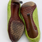 BOTTEGA VENETA Green Alligator Leather Toe-Peep Pumps