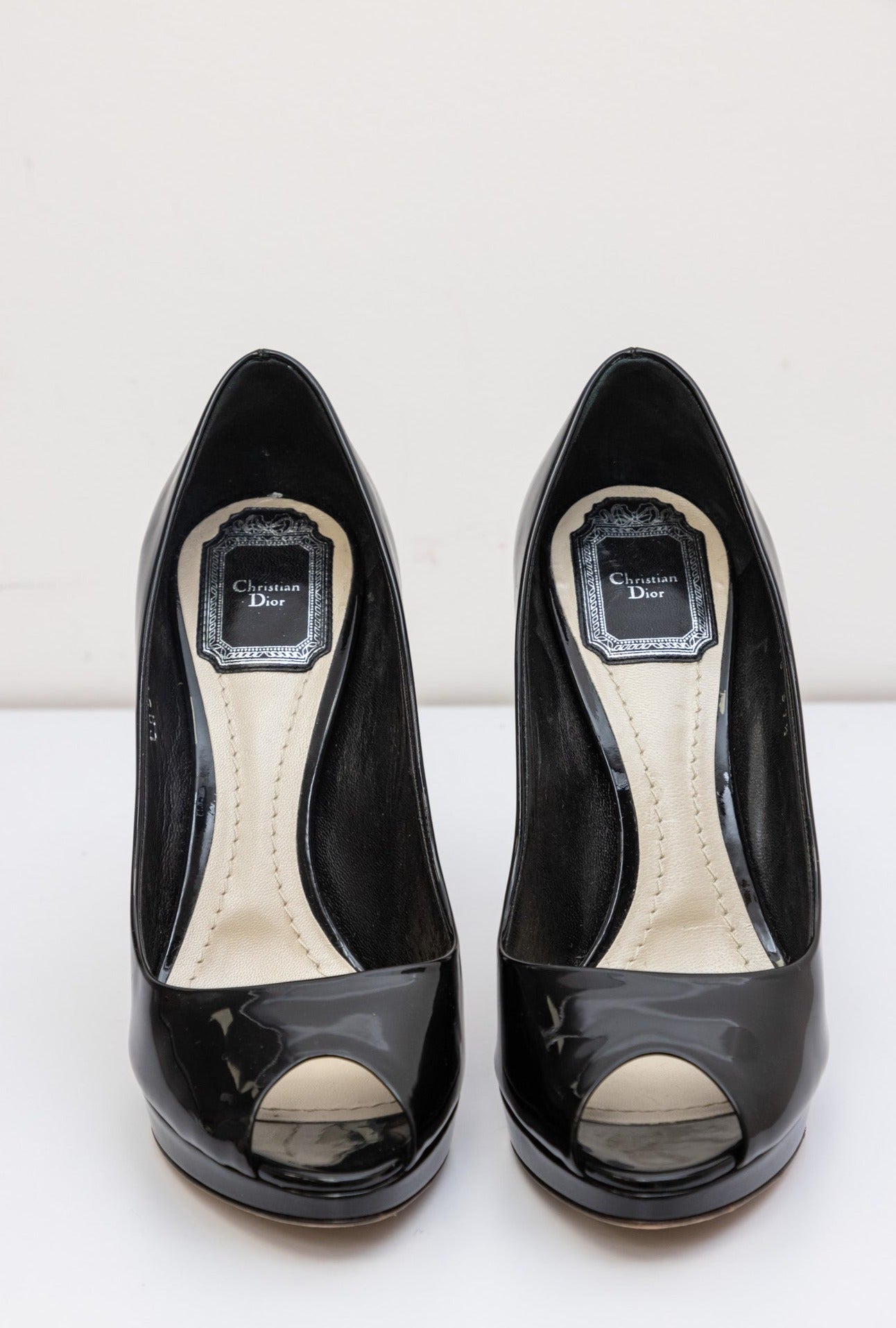 CHRISTIAN DIOR Black Leather Heels Shoes