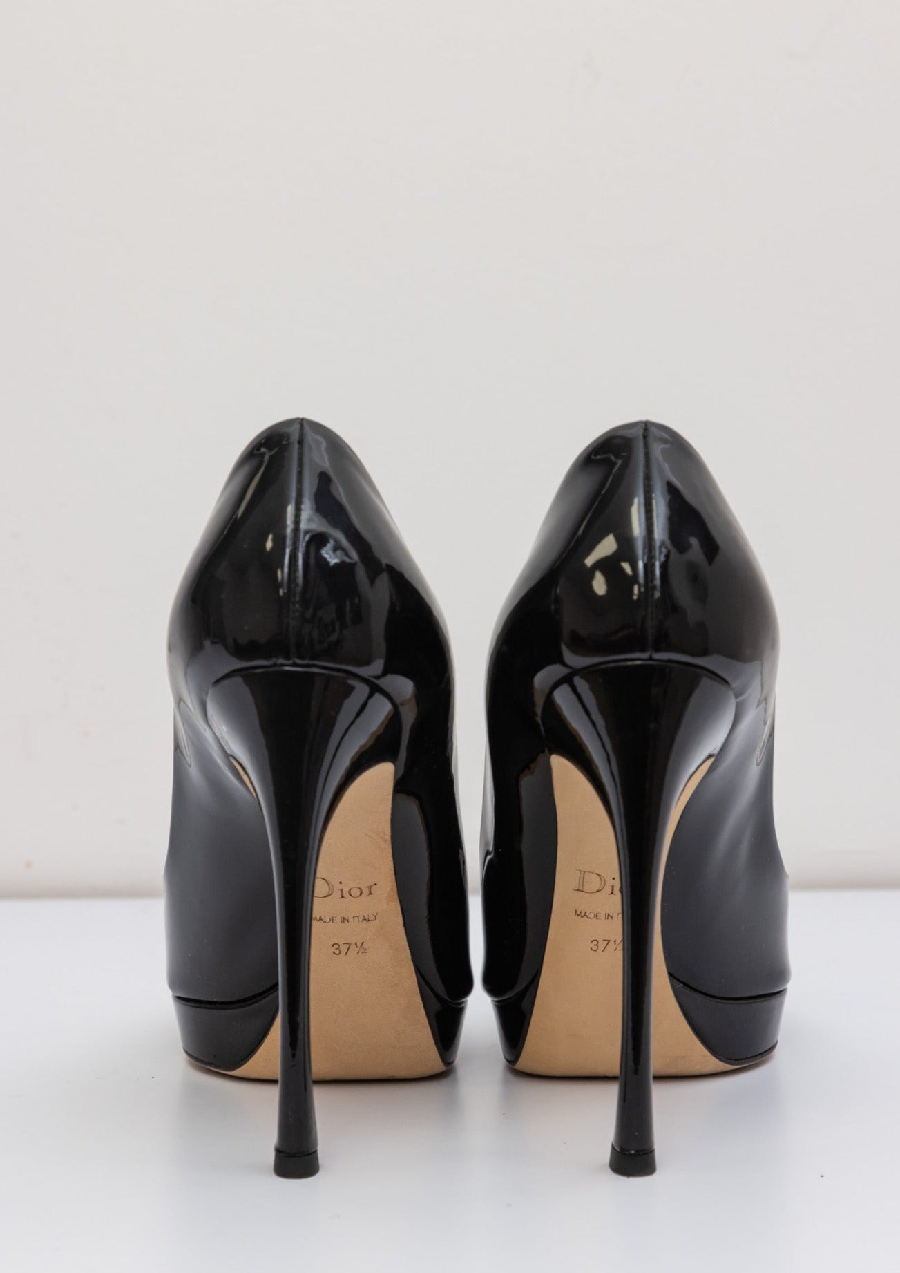 CHRISTIAN DIOR Black Patent Leather Heels