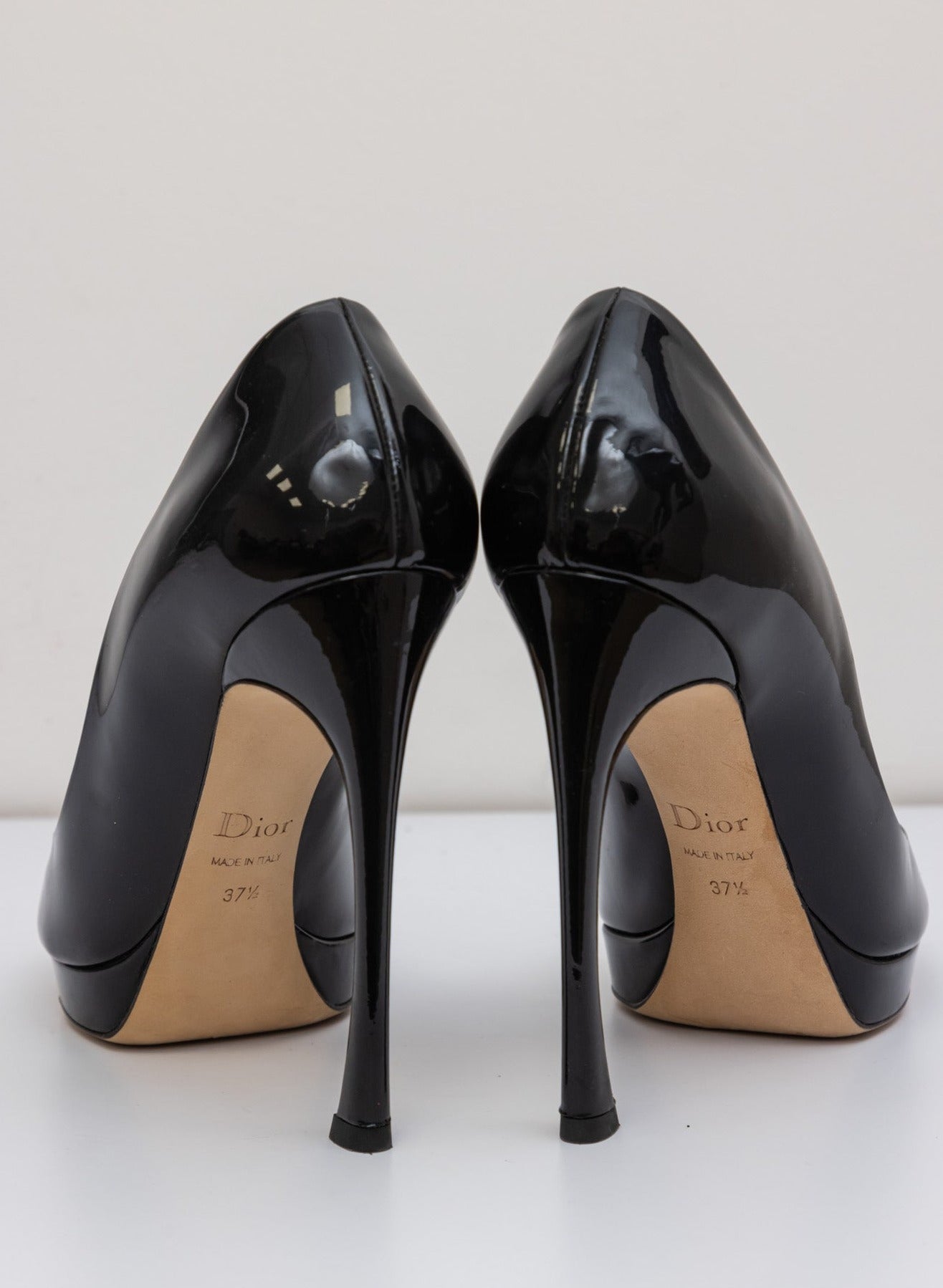 CHRISTIAN DIOR Black Patent Leather Heels