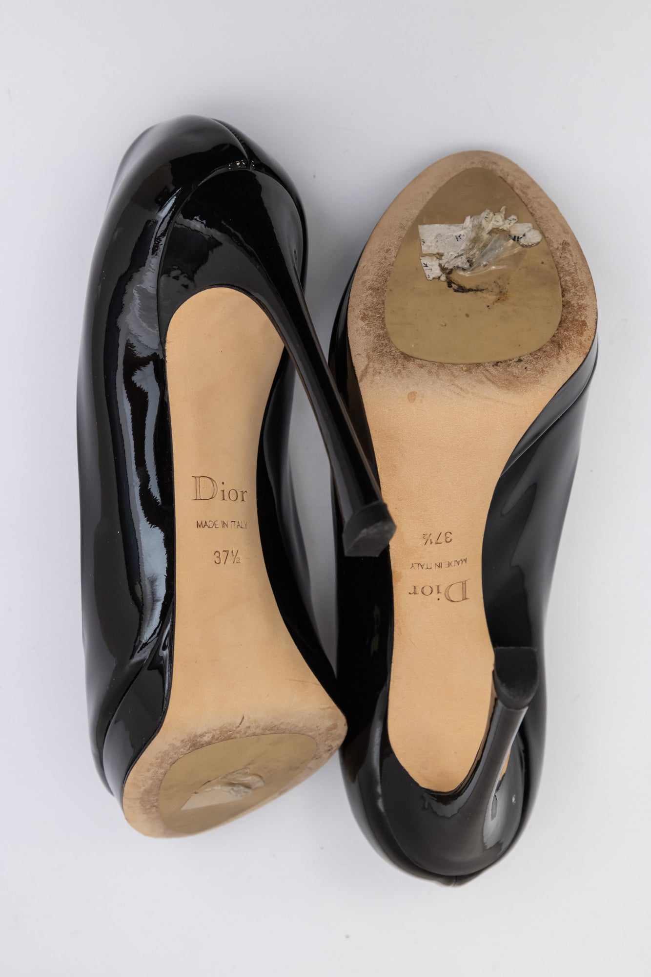 CHRISTIAN DIOR Black Patent Leather Heels