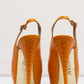 GINA Orange Crocodile Leather Pumps