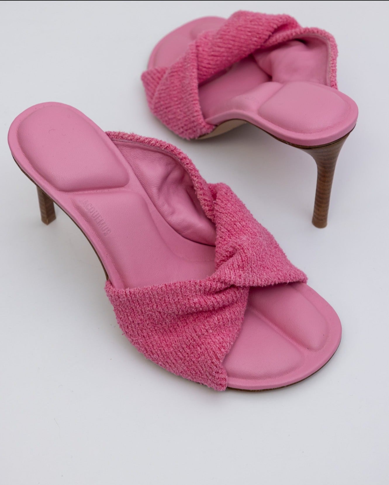 JACQUEMUS Pink 'Les Mules Bagnu' Heeled Sandals | Size IT 35 | Made in Italy