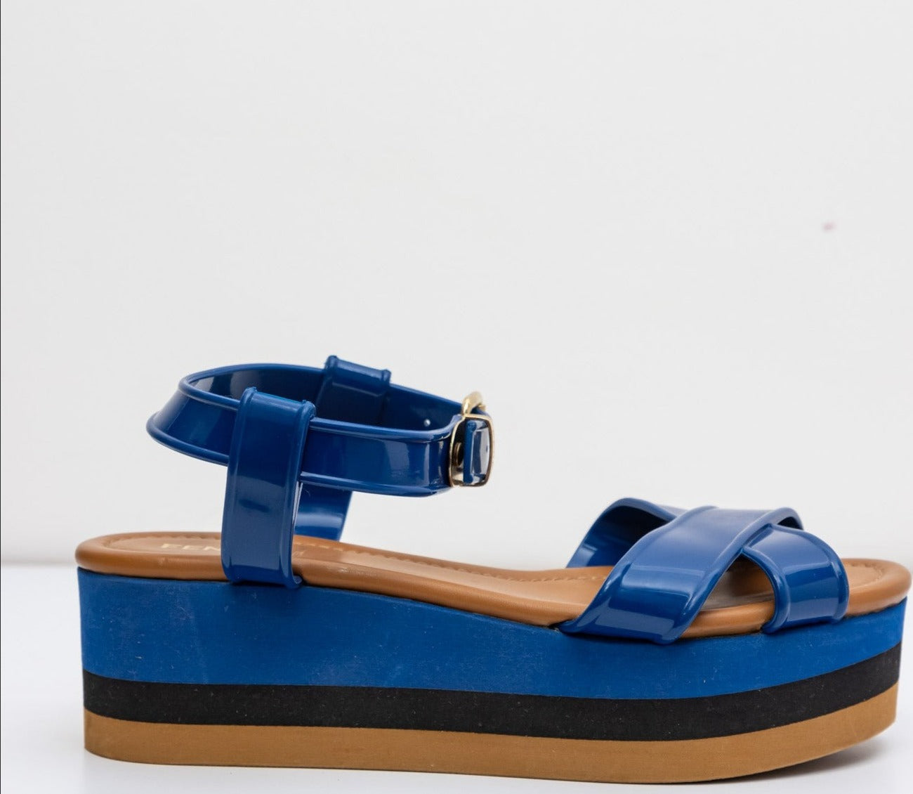 Fendi Blue Platform Flat Sandal | IT 37.5 | Made in Italy