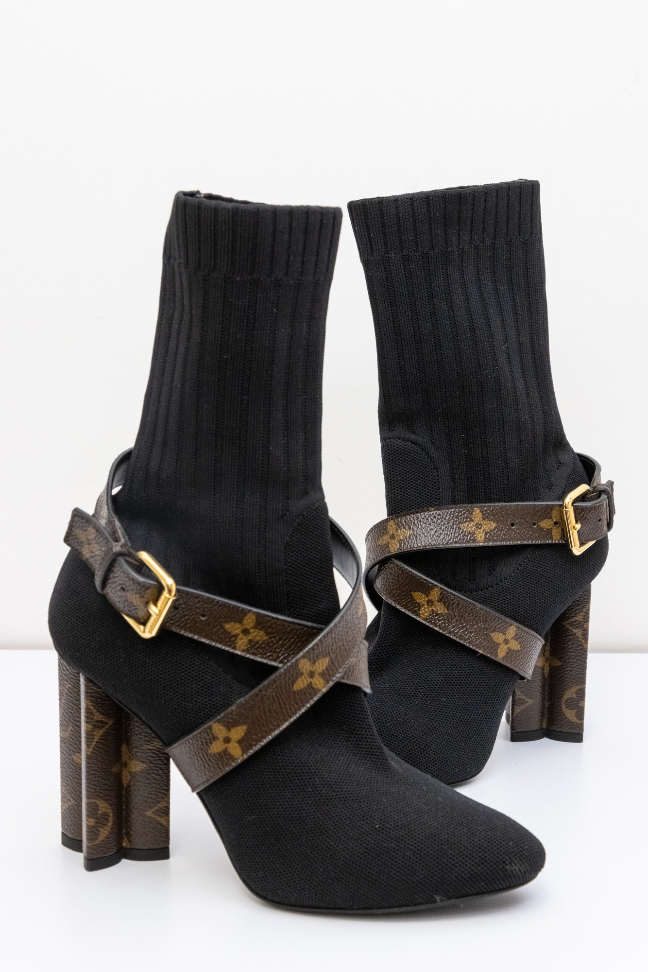 LOUIS VUITTON Silhouette cloth Ankle Boots