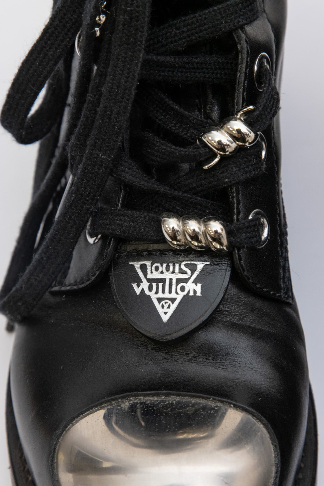 LOUIS VUITTON Metropolis Schuhe Monogramm Canvas | Schwarze Lederstiefeletten