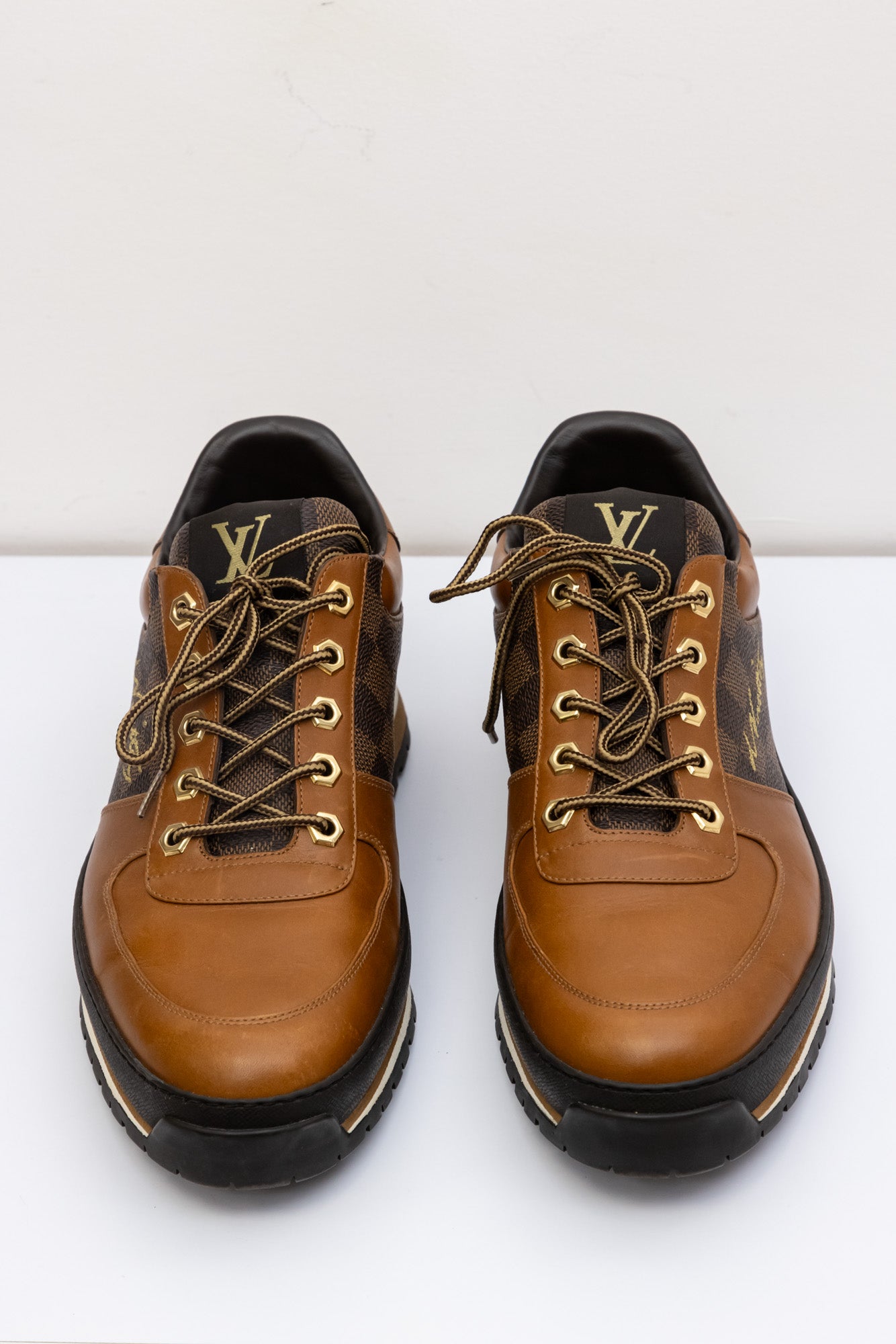 LOUIS VUITTON Calfskin Damier Ebene Harlem Sneakers