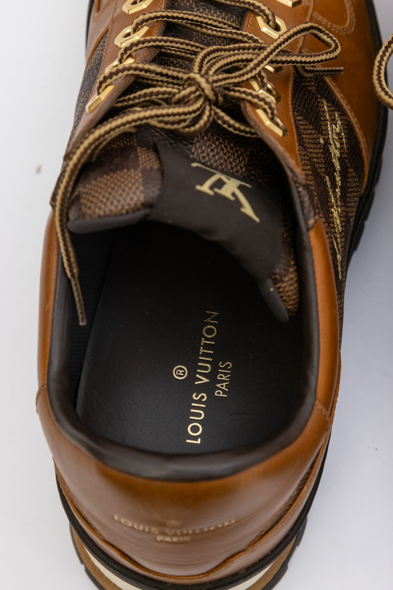 LOUIS VUITTON Кроссовки Damier Ebene Harlem из телячьей кожи