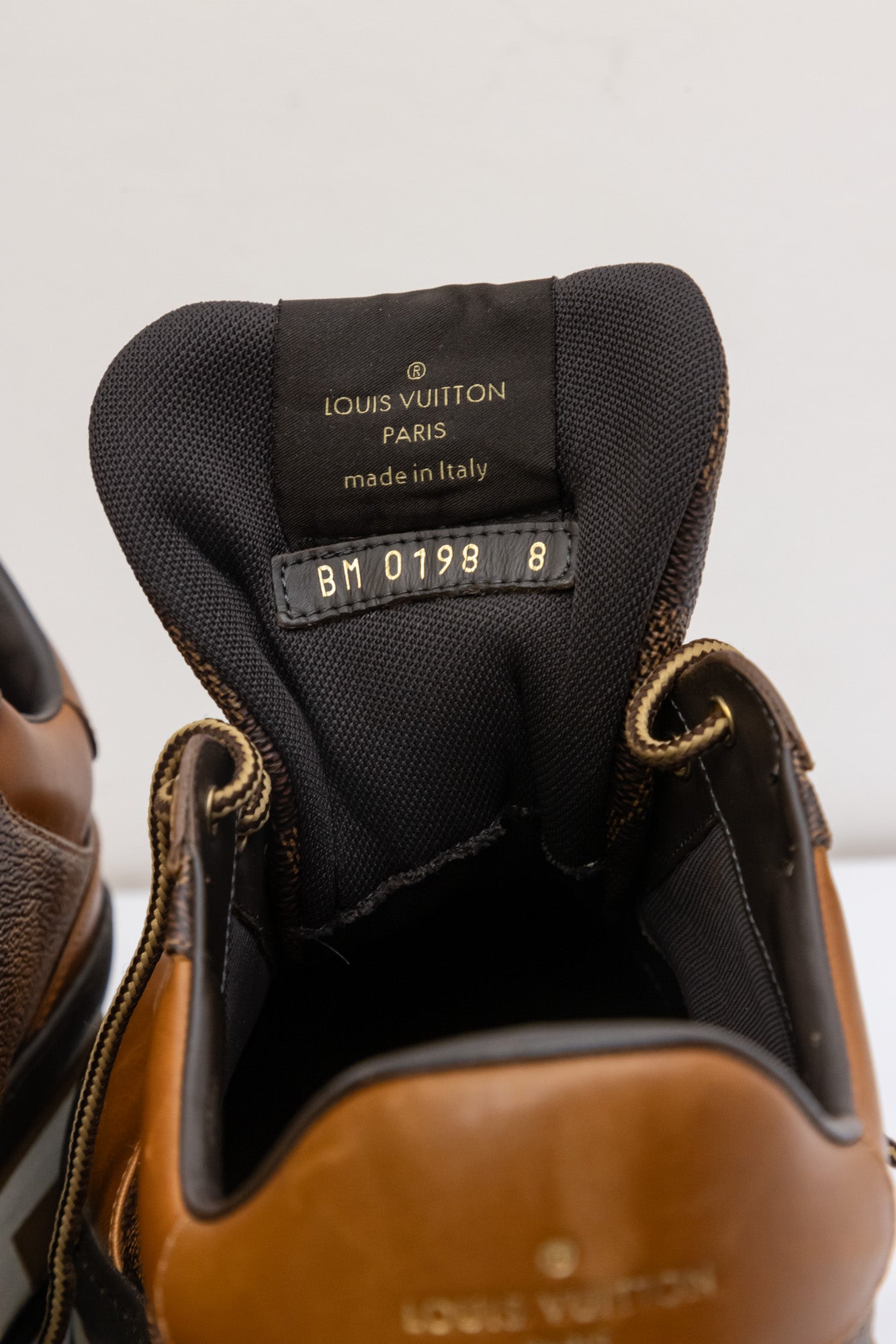LOUIS VUITTON Кроссовки Damier Ebene Harlem из телячьей кожи