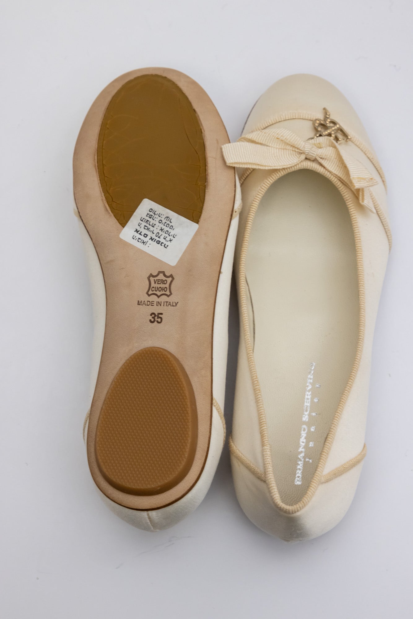 ERMANNO SCERVINO Satin Beige Ballerina Shoes ( Junior)